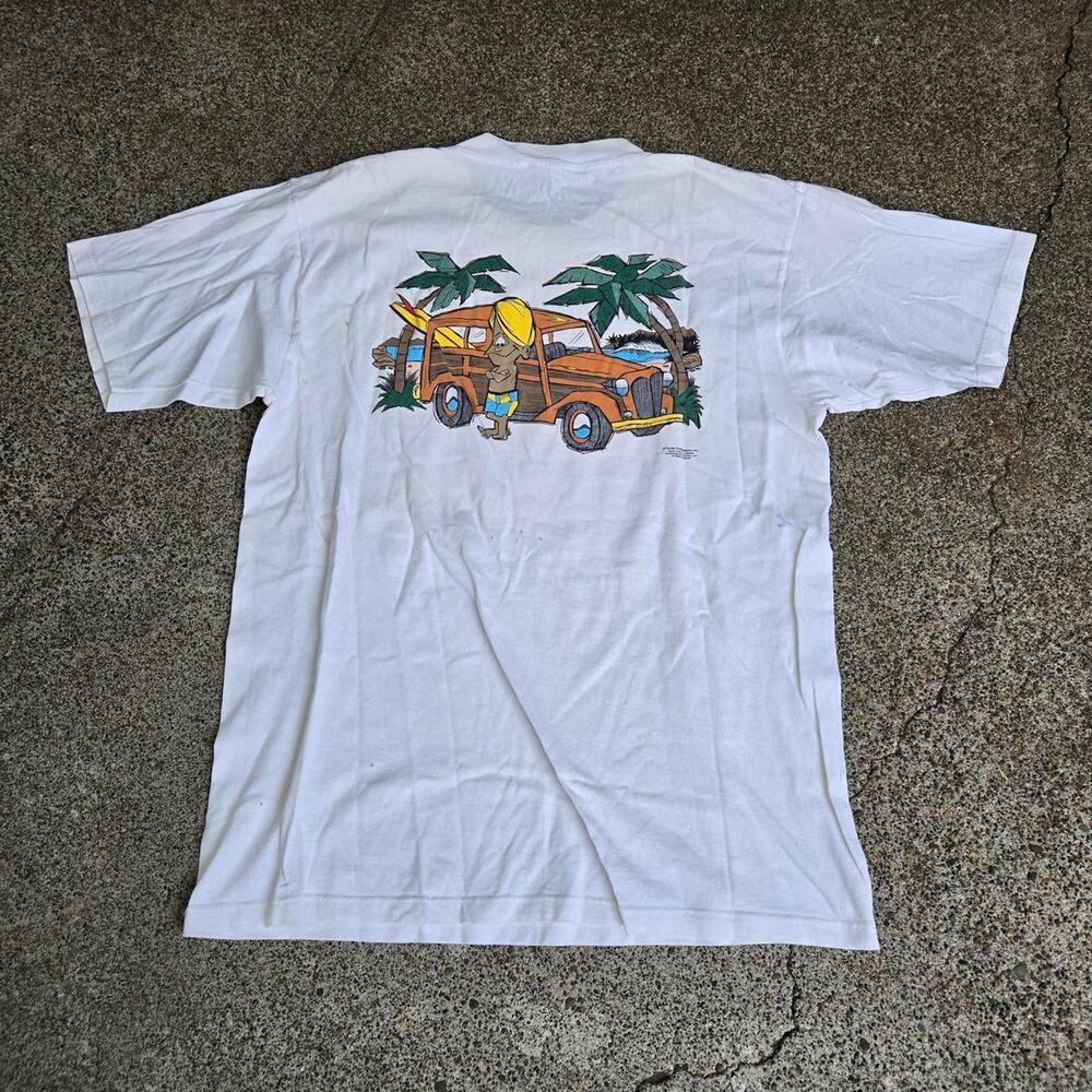 Vtg 90s MURPHY Station Wagon Surfboard Graphic Beach Skate Surf T Shirt L